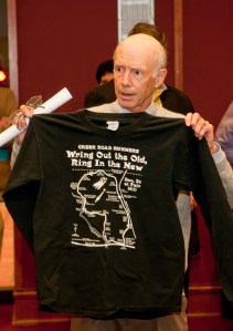 photo of Bob Bennett with event T-shirt