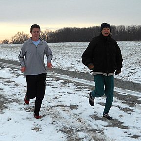 photo of Jordan and Bob running