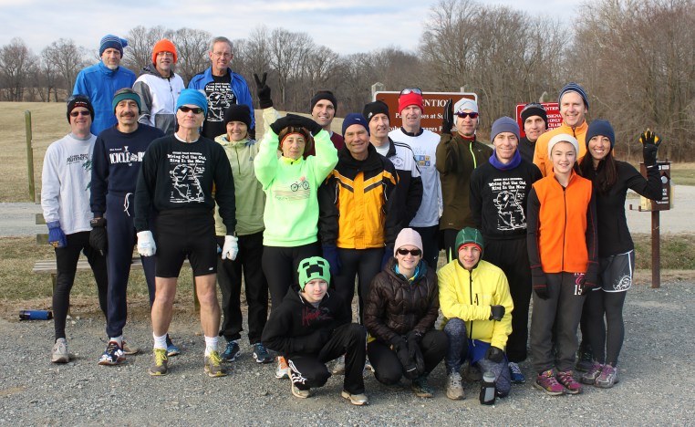 group of 21 at the start of the run