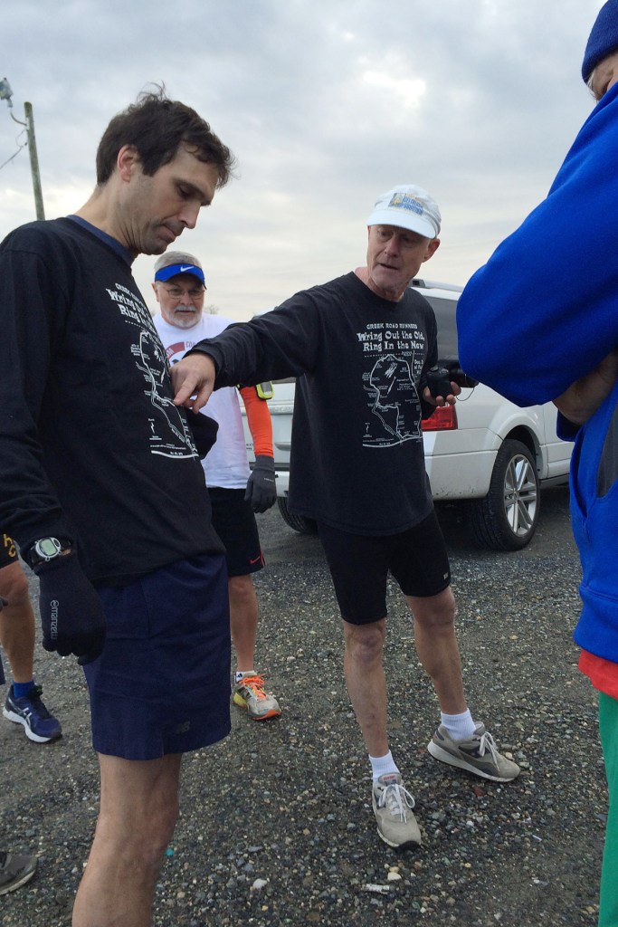 photo of Mark Deshon explaining map