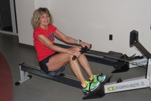 photo of Diane Kukich rowing