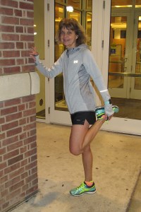 photo of Diane Kukich warming up