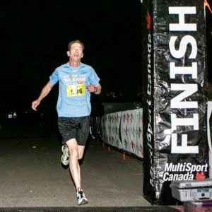 photo of Bruce Weber finishing SIBOS 5K in Toronto