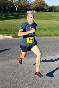 photo of Andrew Weber finishing 5K