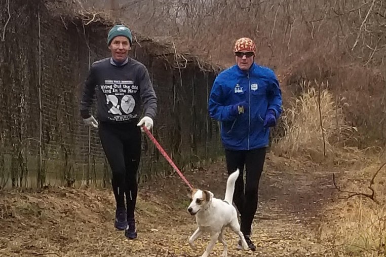 photo of Bill Rose with Bandit and Mark Deshon