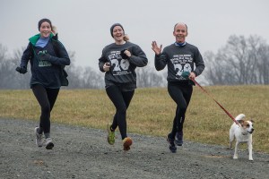 photo of Kimberly Riordan, Allison Rose, and Bill Rose (with Bandit)