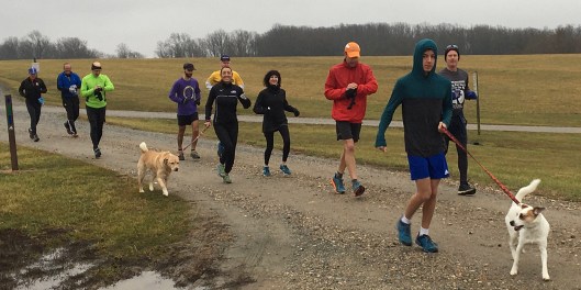 photo at the start of the 2019 trail run