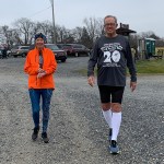 photo of walkers April Anderson and Bruce Hubbard starting