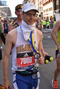 photo of Clark Ridge with Boston Marathon medal