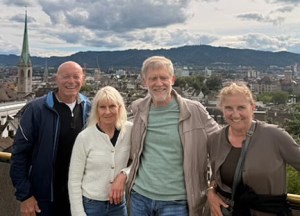 photo of Jim Fischer with Martin Wolfer and family